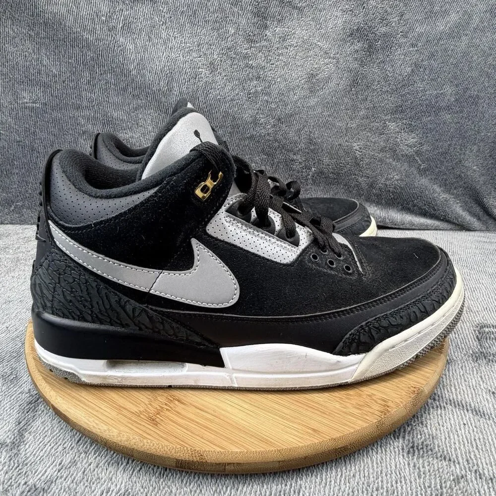 Nike Air Jordan 3 Tinker Shoes Mens Size 10 Black Suede Basketball CK4348-007